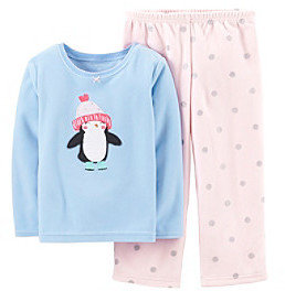 Carter's Girls' 12M-7 Polka-Dot Penguin Pajama Set