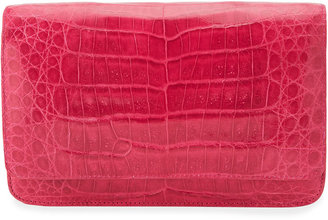 Nancy Gonzalez Crocodile Wallet on a Chain, Pink