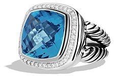 David Yurman Albion Ring with Blue Topaz & Diamonds