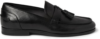 Lanvin Cross-Grain Leather Tassel Loafers