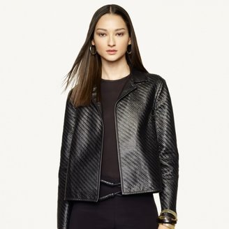 Ralph Lauren Black Label Woven Leather Jenica Jacket