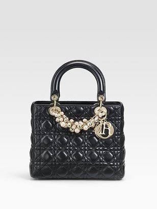 Christian Dior Quilted Lady Top Handle Bag
