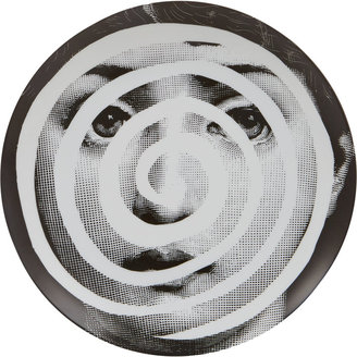 Fornasetti Face with White Spiral" Plate