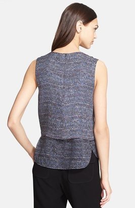 Theory 'Holdal' Tweed Print Silk Top