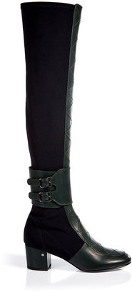 Laurence Dacade Leather/Stretch Crepe Over-the-Knee Boots Gr. 40