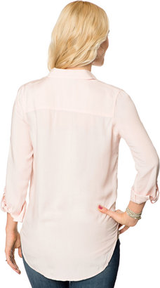 A Pea in the Pod Convertible Sleeve Soft Top Maternity Shirt