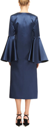 Ellery Mayfair V-Neck Satin Midi Dress