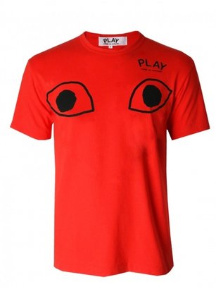 Comme des Garcons PLAY Mens Eye T-Shirt Red