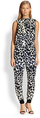 Yigal Azrouel Cut25 by Printed Silk Jumpsuit