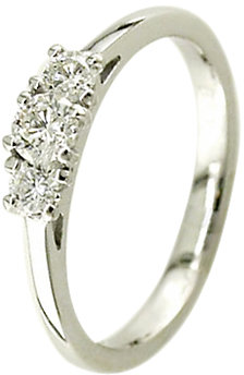 EWA 18ct White Gold 0.38ct Triple Diamond Engagement Ring, M