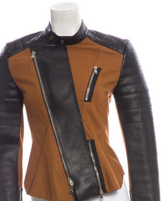 3.1 Phillip Lim Leather-Trim Moto Jacket