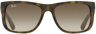 Ray-Ban RB 4165 Justin Rectangular 710/13 Havana Rubber Plastic Sunglasses 54mm