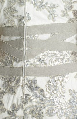 Tadashi Shoji Embellished Lace Column Gown
