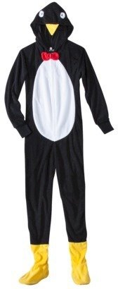 Women's Penguin Footie Pajama - Black