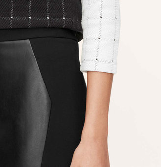LOFT Petite Faux Leather and Ponte Blocked Pencil Skirt