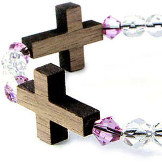 Swarovski Domo Beads Triple Cross Bracelet | Lavender Walnut
