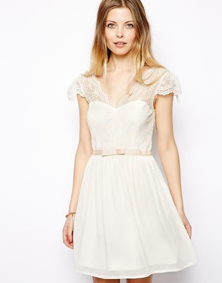 ASOS Skater Dress With Scalloped Wrap