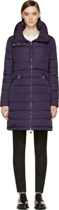 Moncler Aubergine Quilted Down Flamme Coat