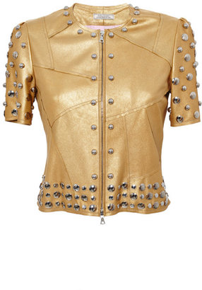 Nina Ricci Gold Gold Leather Jacket Gold