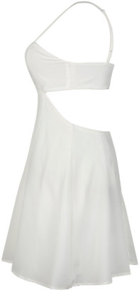 Choies White Cami Skater Dress with Cut Out Back
