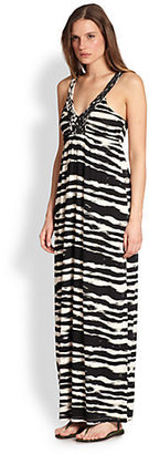 Design History Tie-Dye Zebra-Print Jersey Maxi Dress