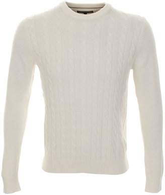 Tommy Hilfiger Niels Cable Knit Jumper Snow White