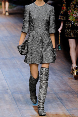Dolce & Gabbana Metallic matelassé mini dress
