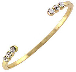 Jessica Simpson Crystal/Goldtone Triple Small Stone Cuff Bracelet