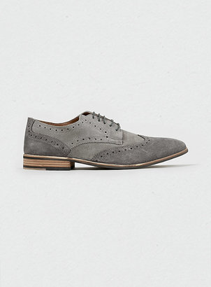 Topman 'Morris' Grey Two-Tone Suede Brogue Shoes