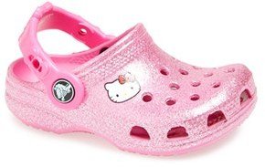 Hello Kitty CROCS™ 'Hello Kitty® - Glitter' Sandal (Walker, Toddler & Little Kid)