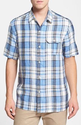 Tommy Bahama 'The Great Plaidsby' Island Modern Fit Linen & Cotton Campshirt