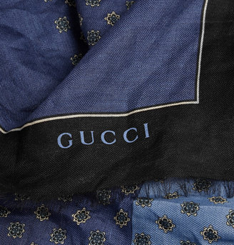 Gucci Printed Modal and Linen-Blend Scarf