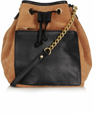 Topshop Pouch Pocket Leather Drawstring Bag