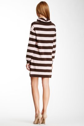 Love Moschino Turtleneck Striped Sweater Dress