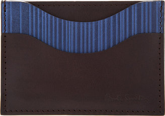 Paul Smith Chocolate Brown & Blue Card Holder