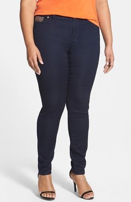 MICHAEL Michael Kors 'Jetset' Embellished Pocket Stretch Skinny Jeans (Twilight) (Plus Size)
