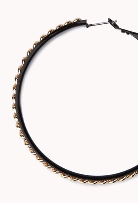 Forever 21 Chain-Trimmed Hoops