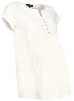 New Look Maternity White Lace Placket T-Shirt