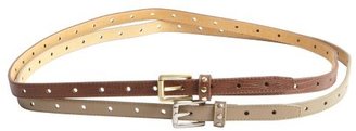 Fashion Focus set of two - taupe and tan faux leather belt set