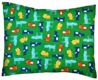 SheetWorld Twin Pillow Case - Doggy Party Green - Made In USA