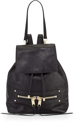 Milly Riley Goatskin Leather Backpack, Black
