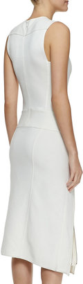 Donna Karan Sleeveless Zip Dress with Satin Facing