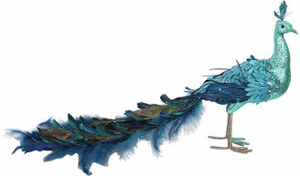 Gisela Graham - Glitter Feather Peacock Decorative Ornament