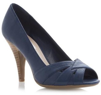 PeepToe New Dune Ladies Celest Womens Blue Leather Stiletto Heels Shoes Size 3-8