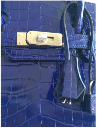 Hermes Blue Exotic leathers Handbag Birkin