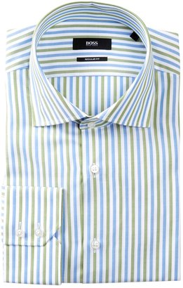 HUGO BOSS Gerald Herringbone Stripe Dress Shirt