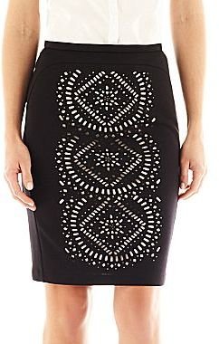 JCPenney Worthington Lace-Inset Pencil Skirt