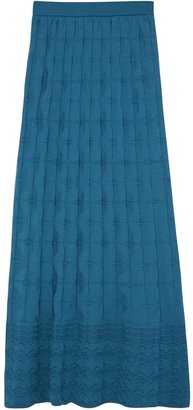 M Missoni Turquoise wool blend maxi skirt