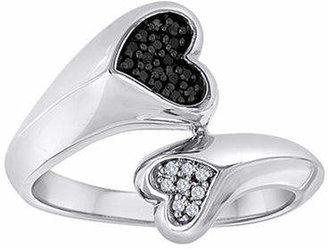 Black Diamond 1/10 CT. T.W. & Color-Enhanced Double Heart Ring