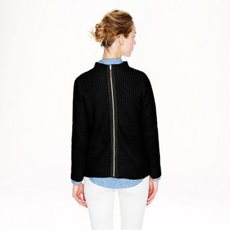 J.Crew Collection cashmere ribbed back-zip sweater